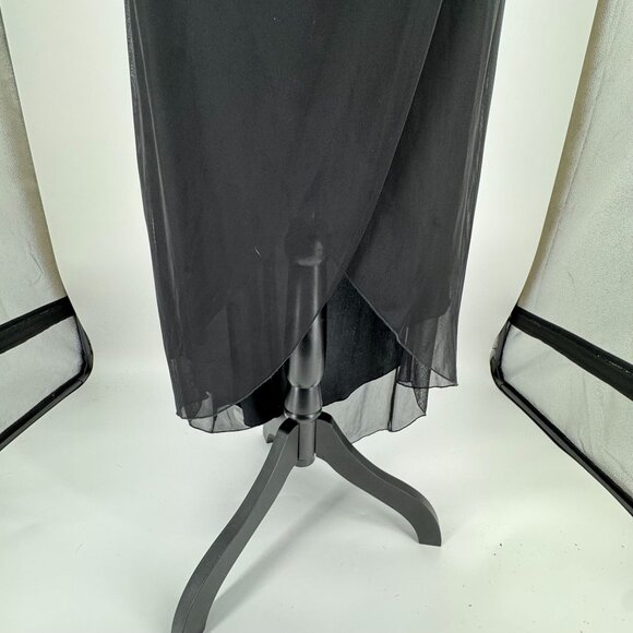 Be Smart‎ Evening Maxi Dress Womens Size 12 Sheer Overlay Rhinestone Made In USA - Picture 4 of 7